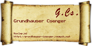 Grundhauser Csenger névjegykártya